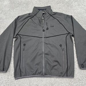 Huk Mens Full Zip Jacket Gray Performance Size L Fishing Outdoor